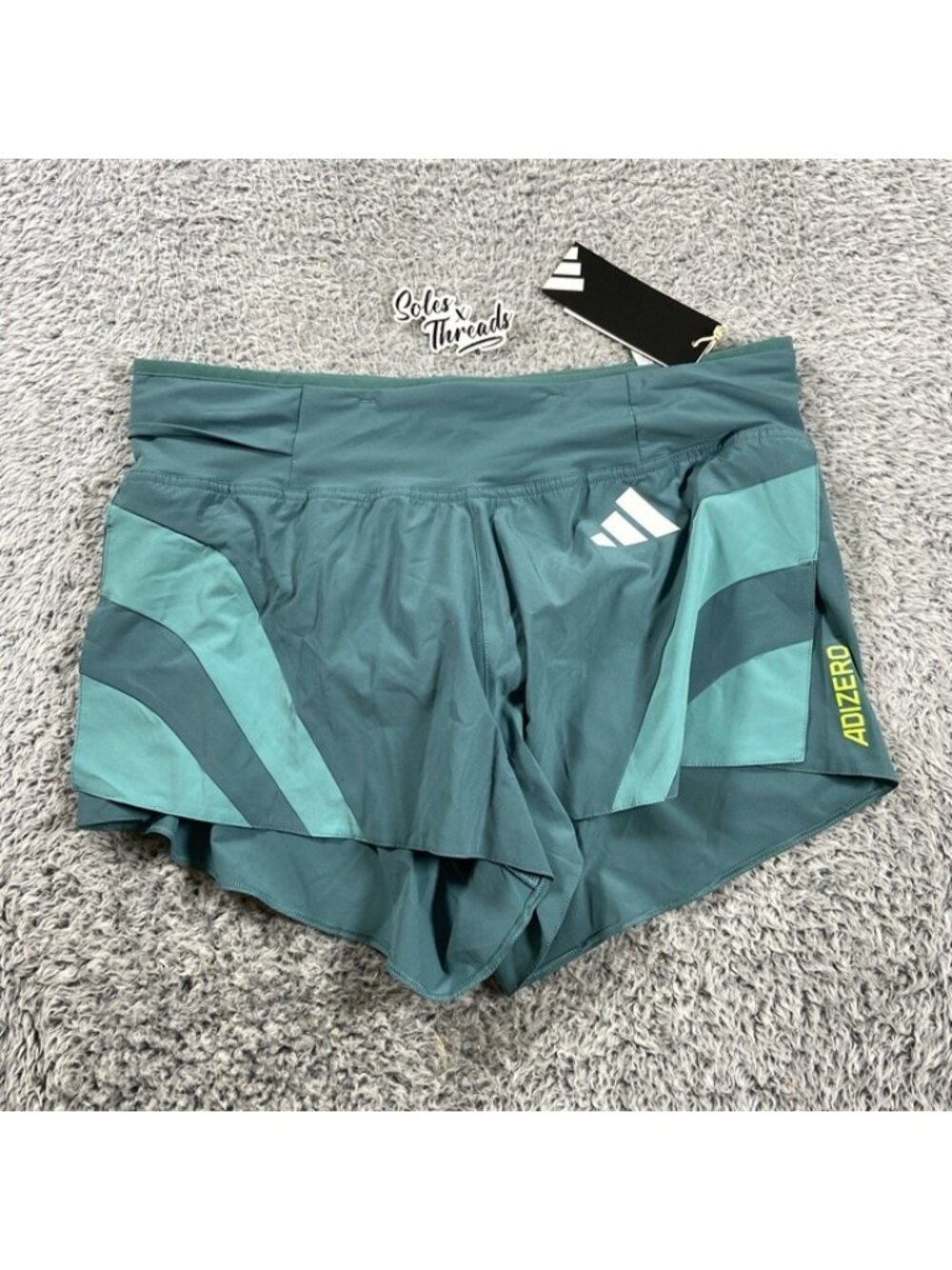 Adidas Adizero Archive 2" Running Gel Short Size Medium Men Teal JV9309